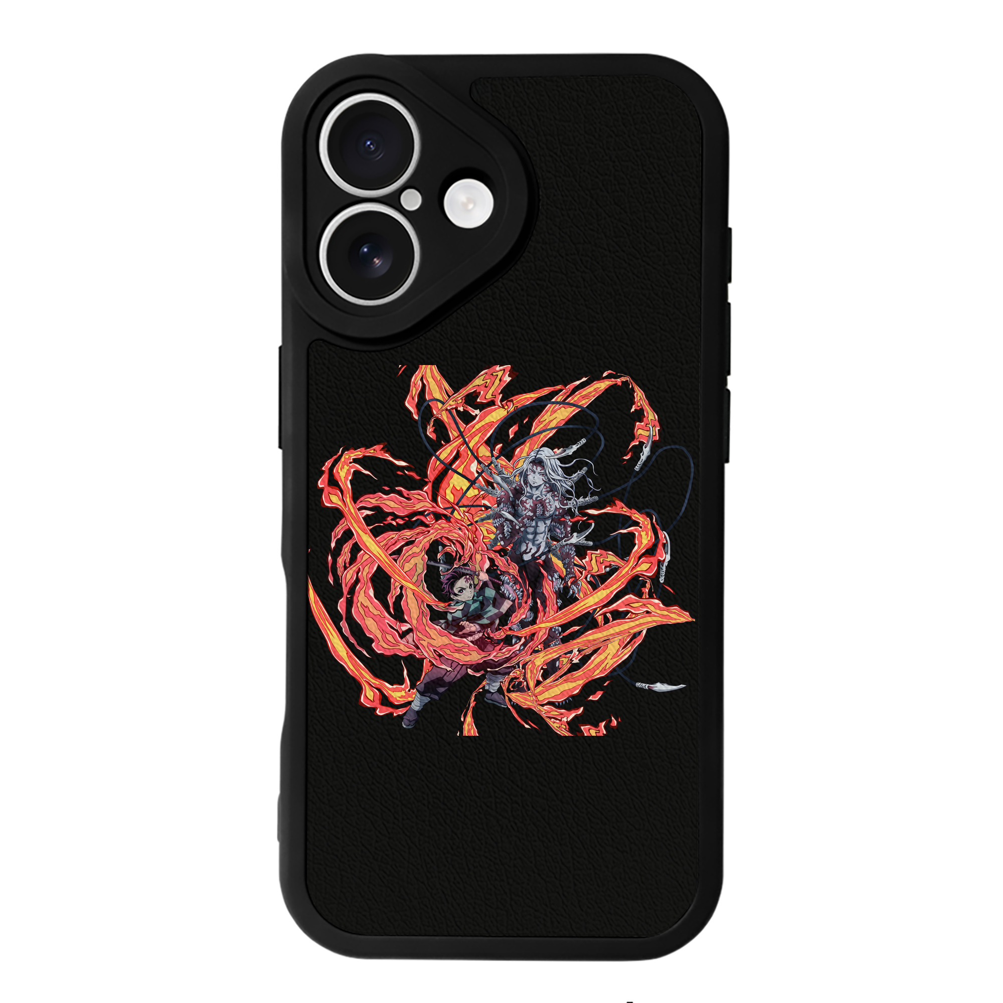 （画像用） 鬼滅の刃 竈門 炭治郎／かまど たんじろう Kamado Tanjirou 【iPhone 16シリーズ対応】シリコンスマホケース（レザー調） 材質：シリコン